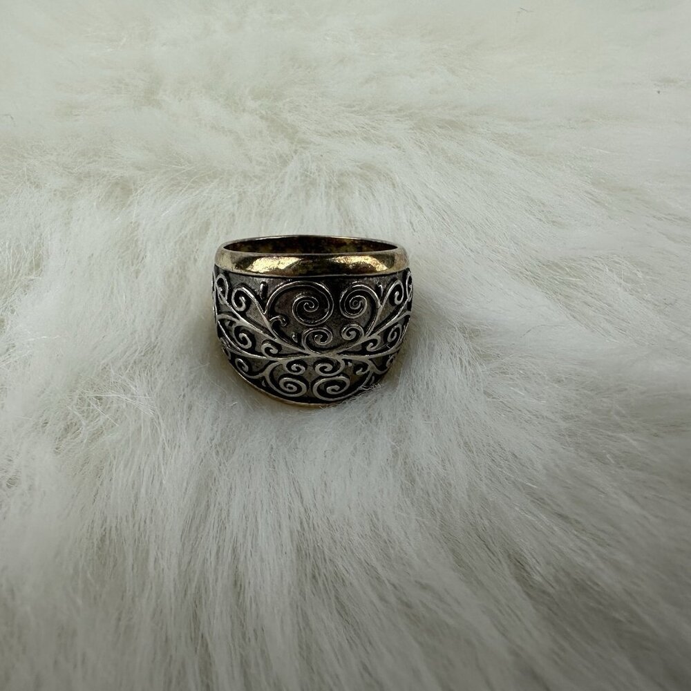 Premier Designs Scrolled Gold/Silver Tone Ring Size 7.75